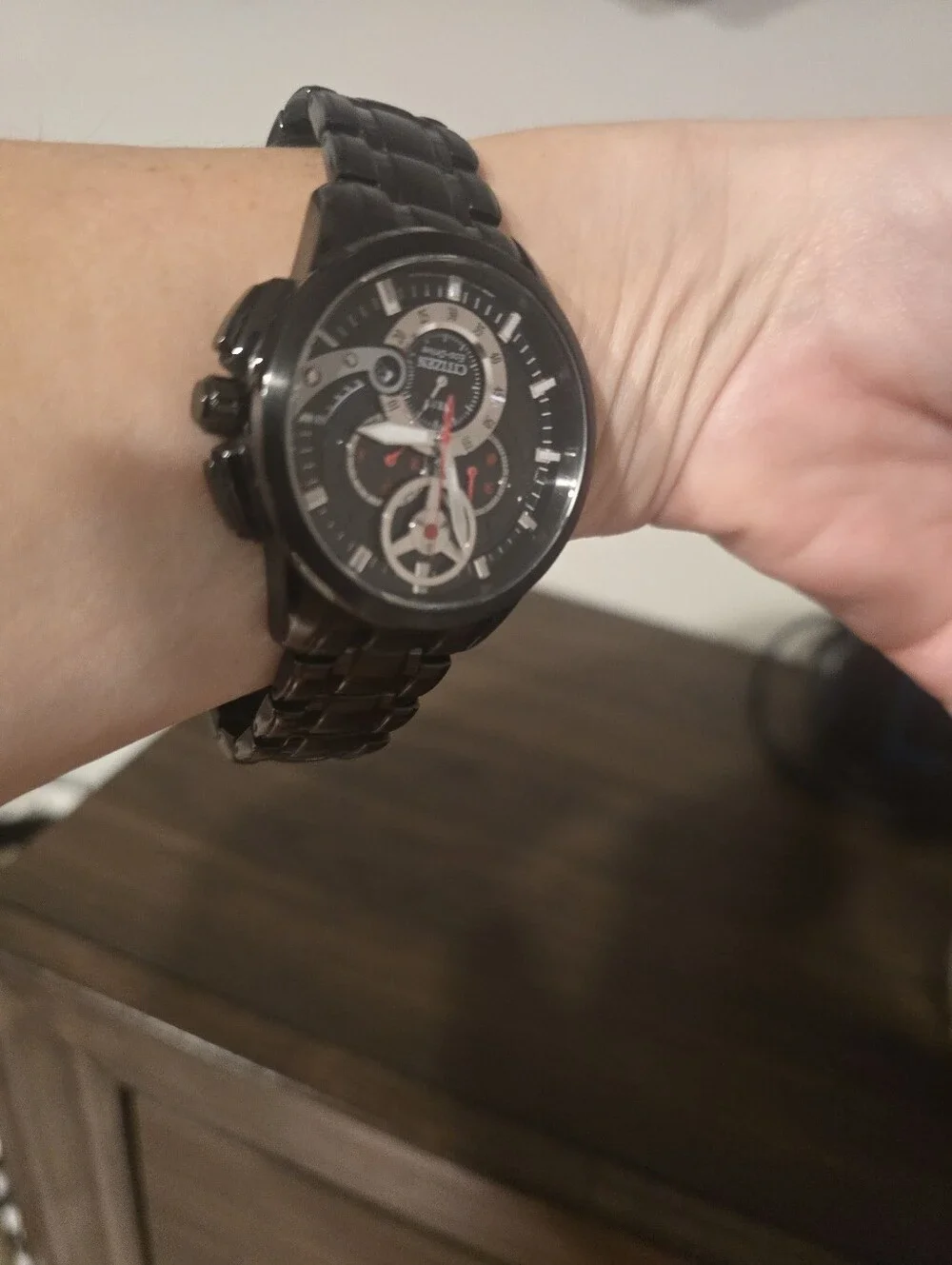 Citizen Eco-Drive Men’s Black Stainless Steel Chronograph Watch